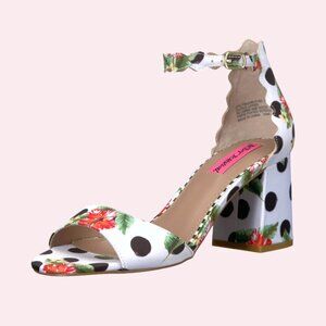 Betsey Johnson Joslyn Polka Dot Block Heel Size 7